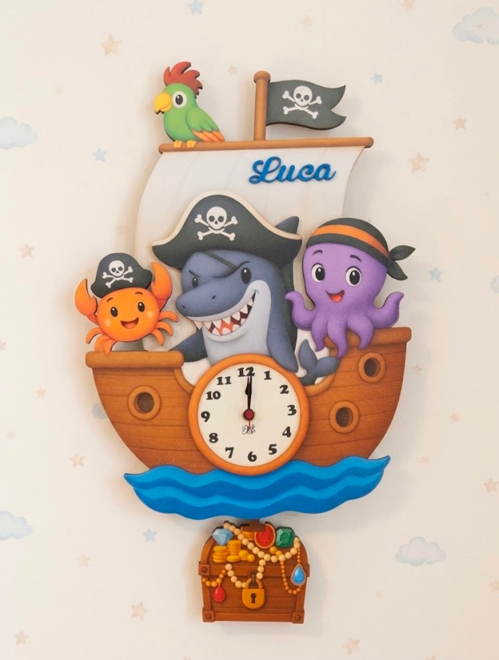 Orologio 2D "pirati"