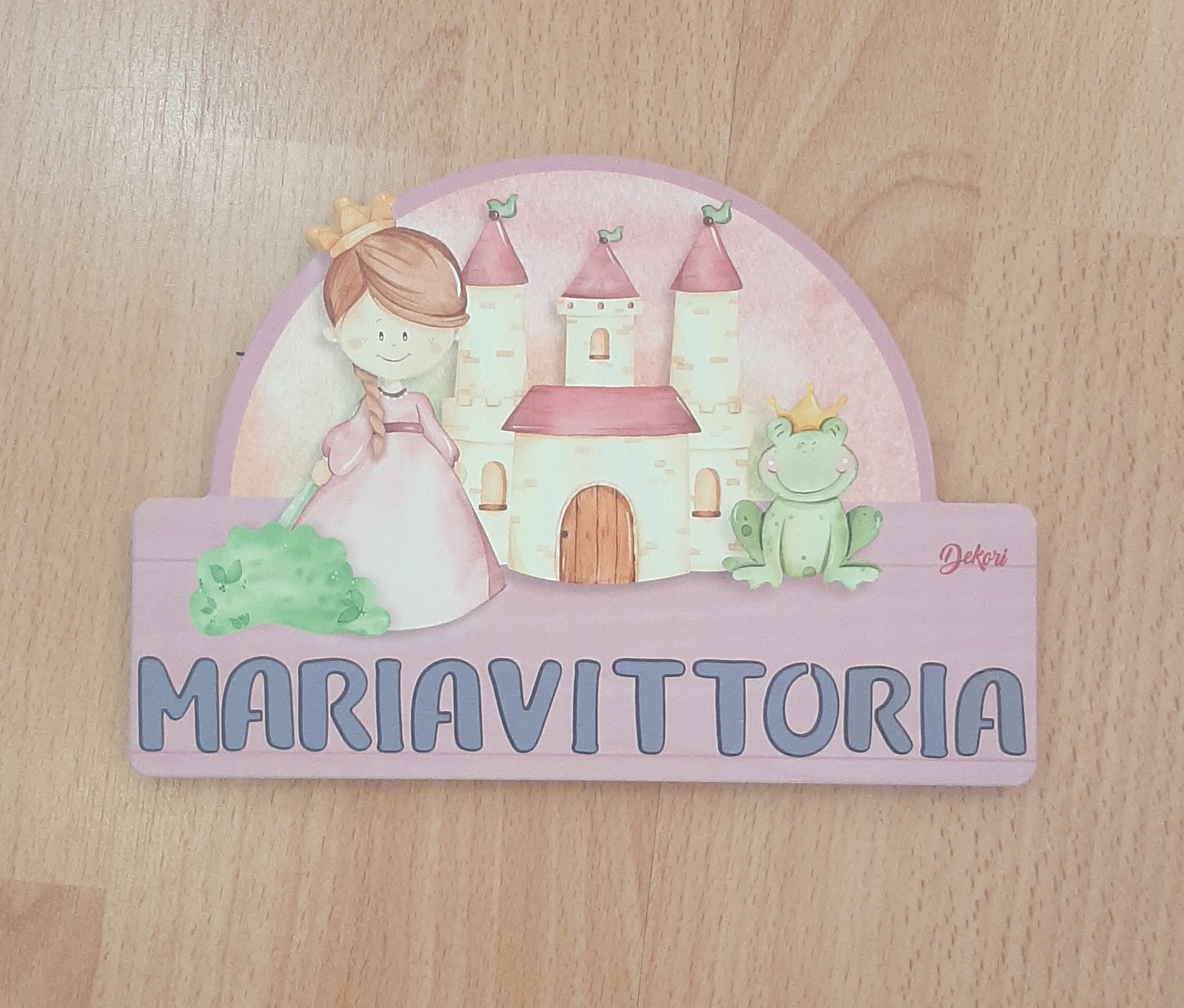 Targhetta "principessa e ranocchio"