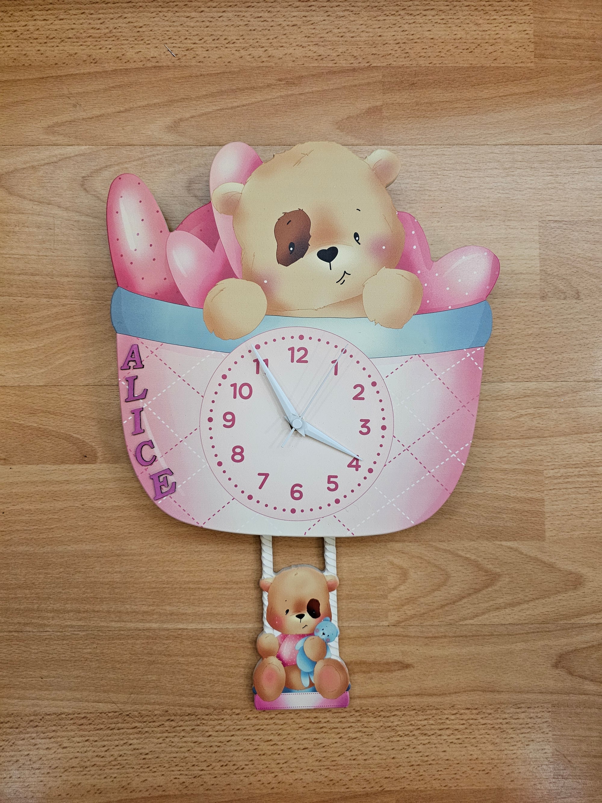 Orologio pendolo orsetti cuore