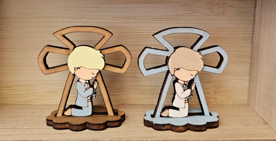 Bomboniere "bimbo con croce traforata"