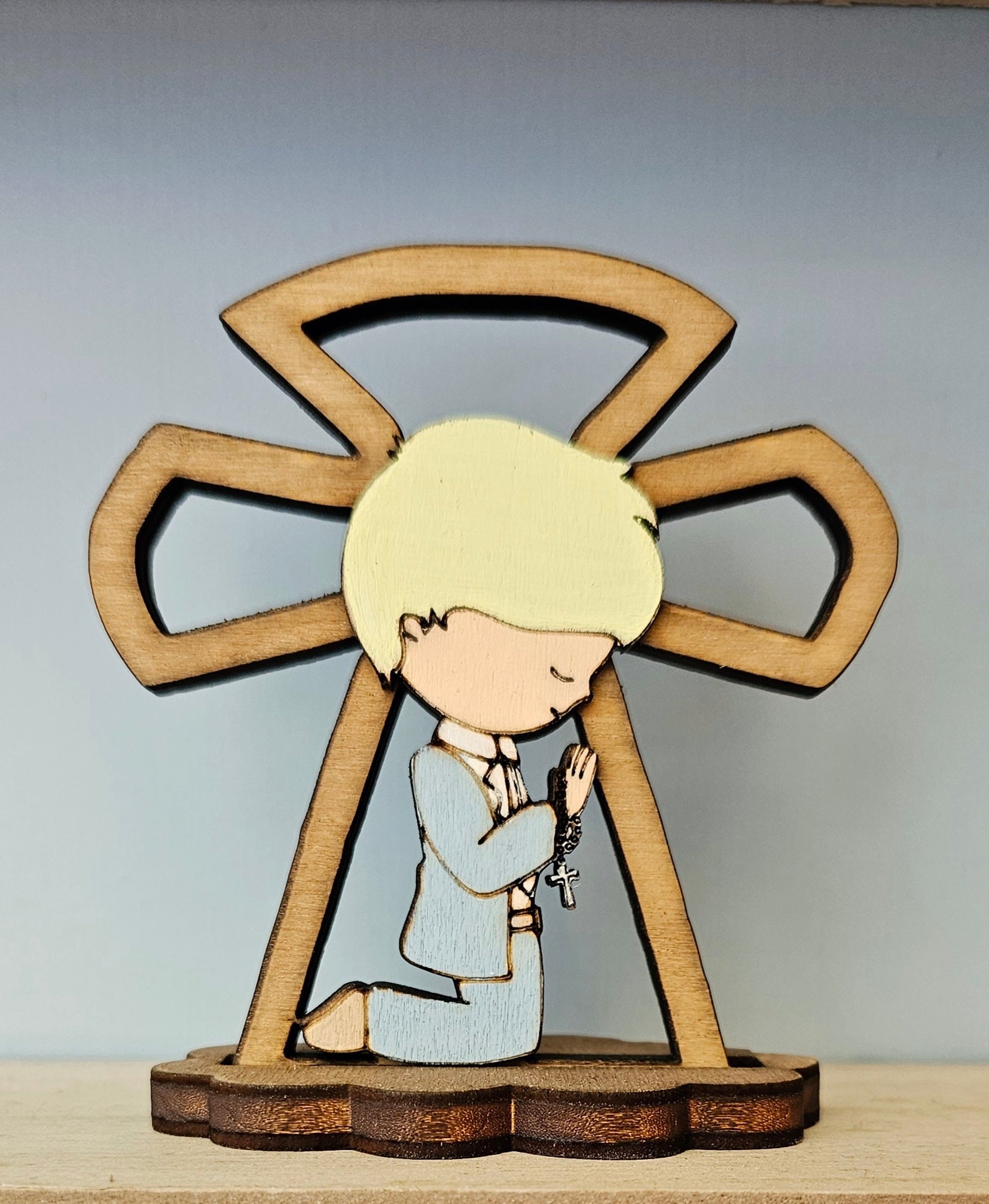 Bomboniere "bimbo con croce traforata"