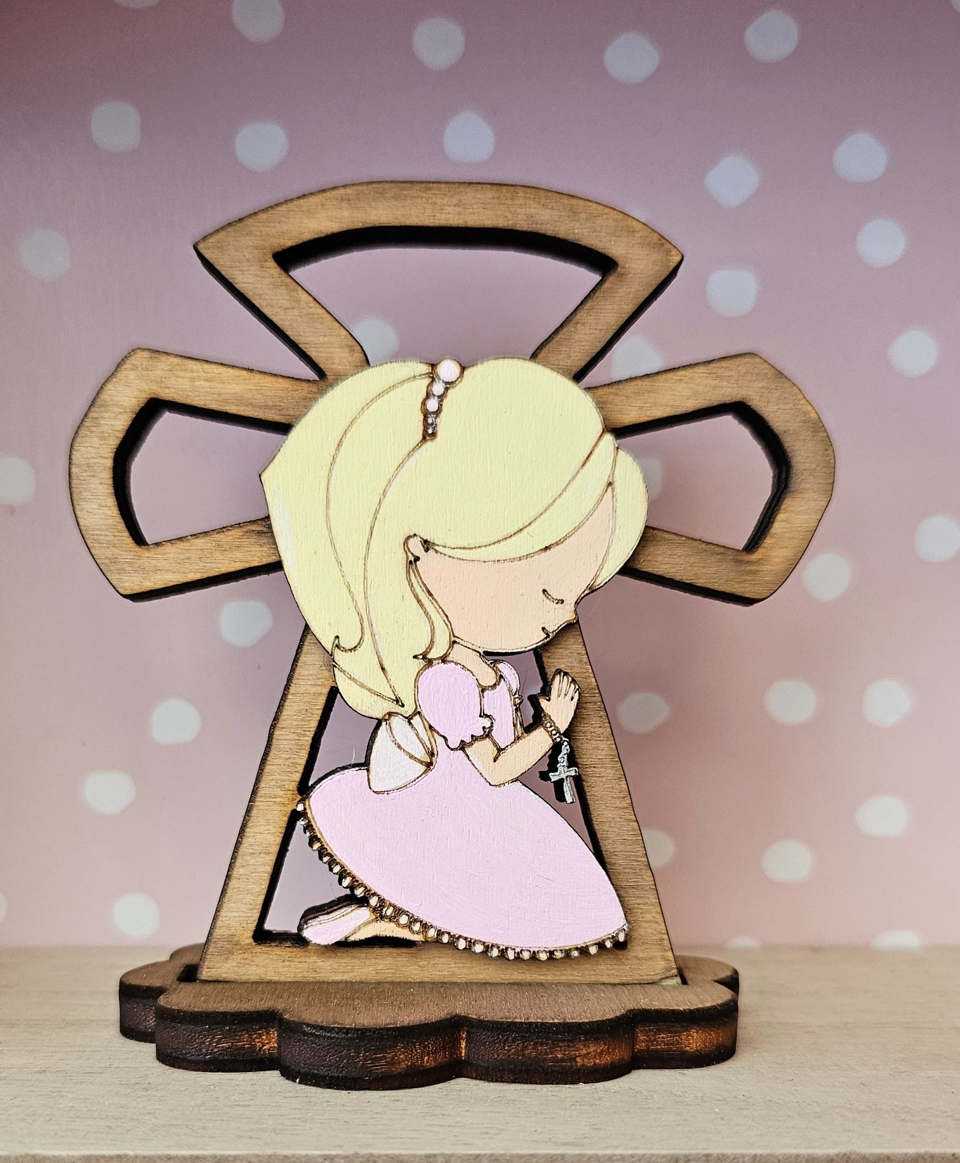 Bomboniere "bimba con croce traforata"