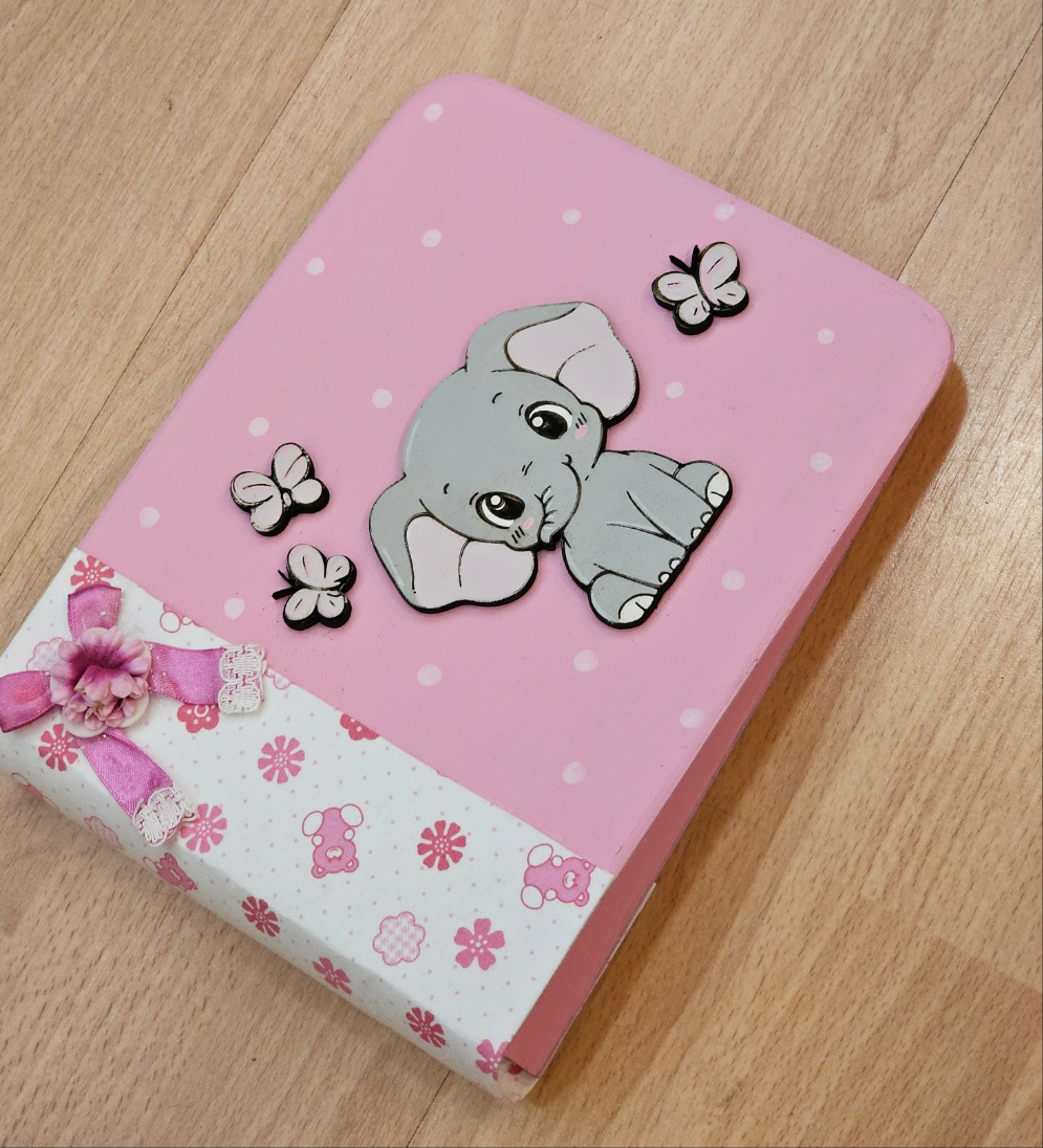 album piccolo "elefantino con farfalle "