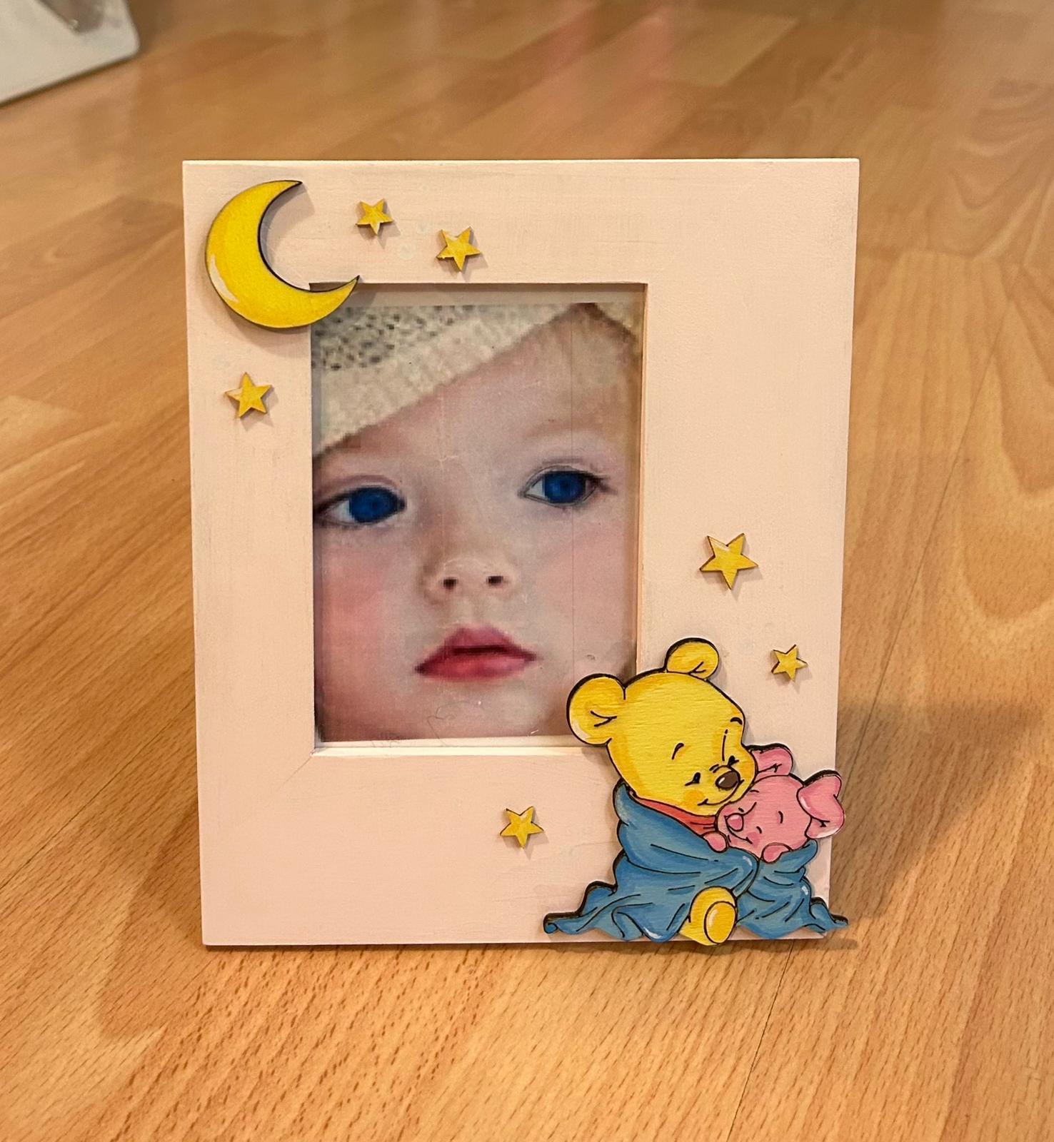 Cornice rosa "winnie e pimpi"