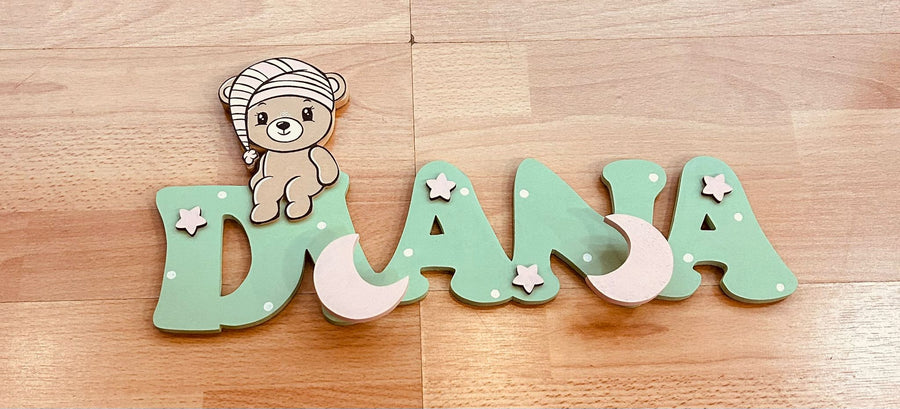 Nome appendiabiti " 5 lettere con decoro"