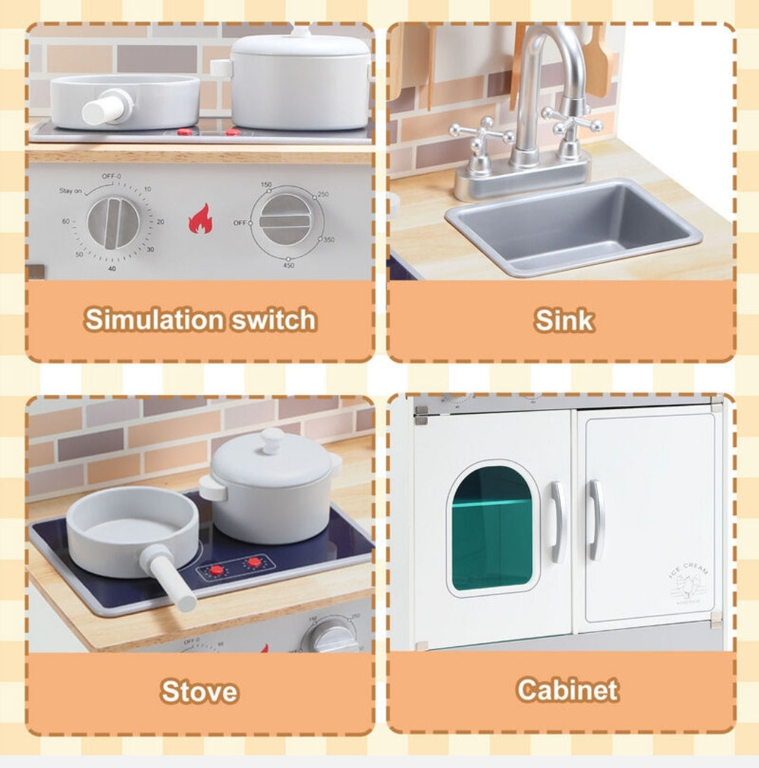 cucina da gioco " bianca e grigia con suoni"