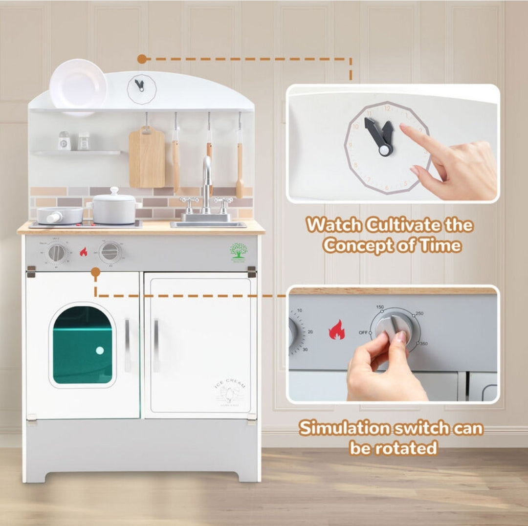 cucina da gioco " bianca e grigia con suoni"