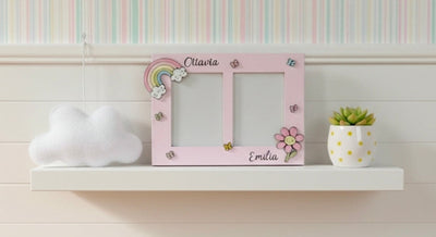 Cornice doppia foto "arcobaleno e fiore"