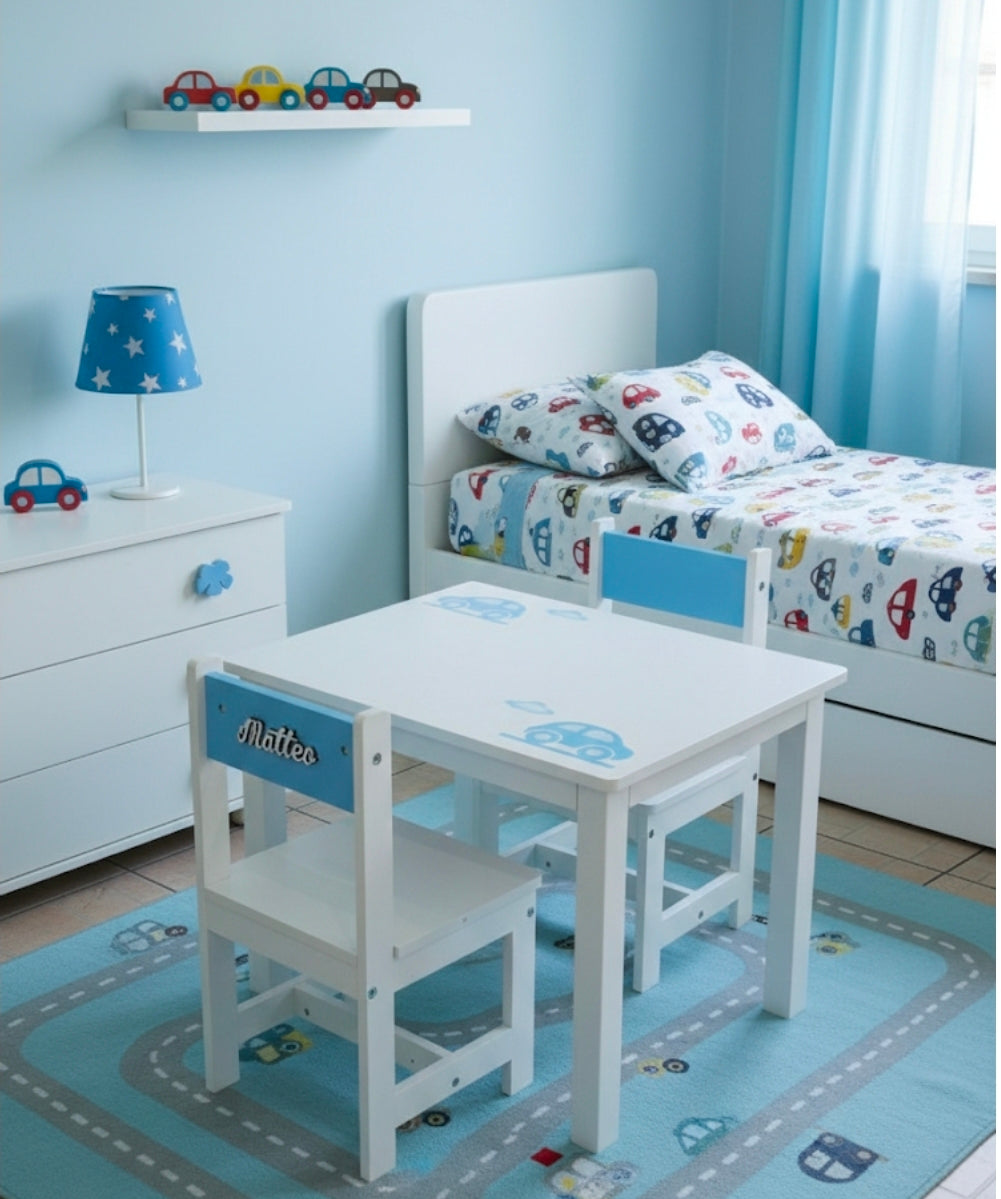 Tavolino con sedie "macchinine"