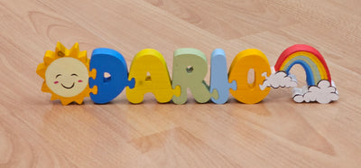 Nome puzzle " 5 lettere con 2 decori "