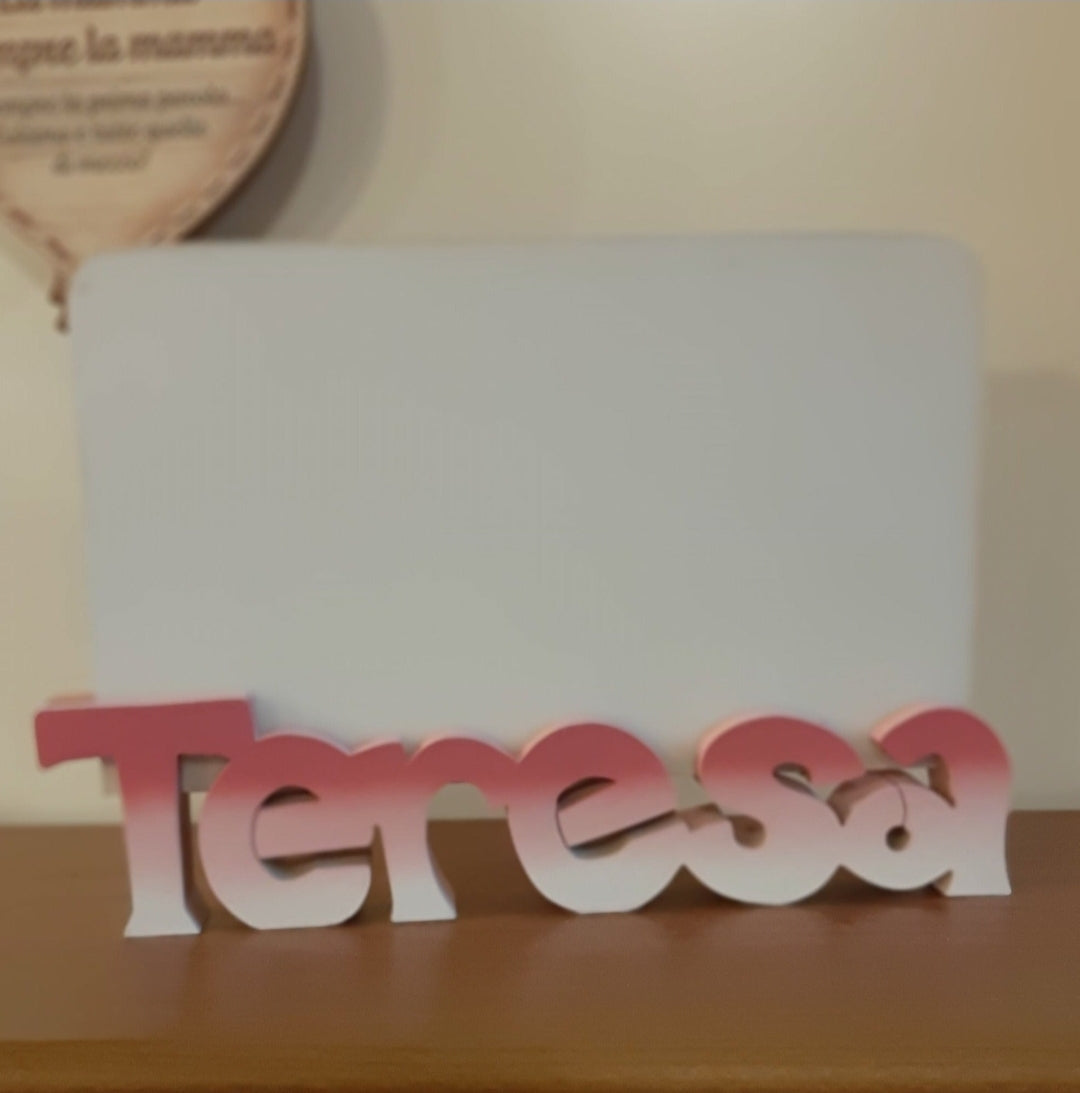 portafoto con nome " 6 lettere"