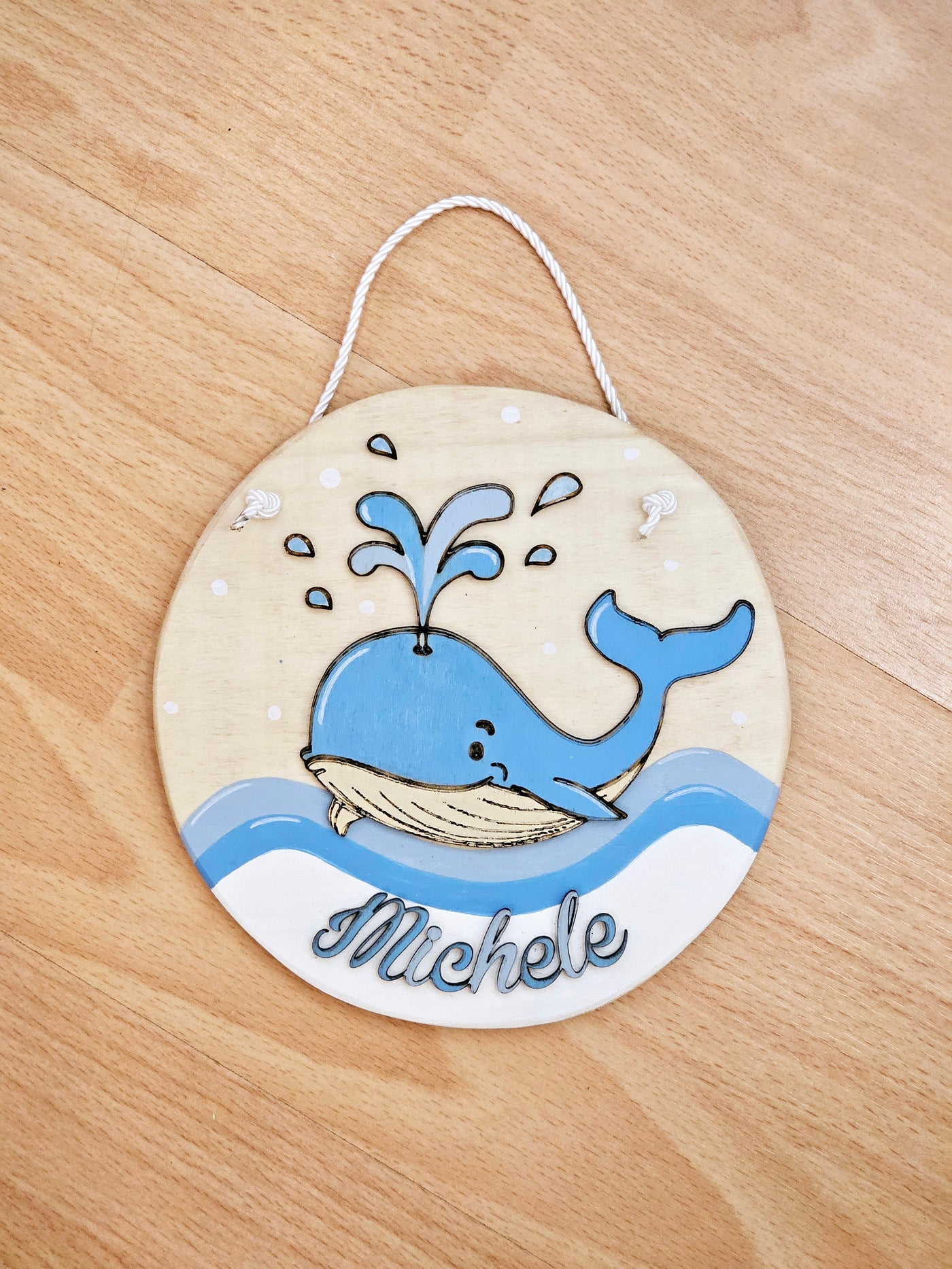 Targa tonda media "balena"