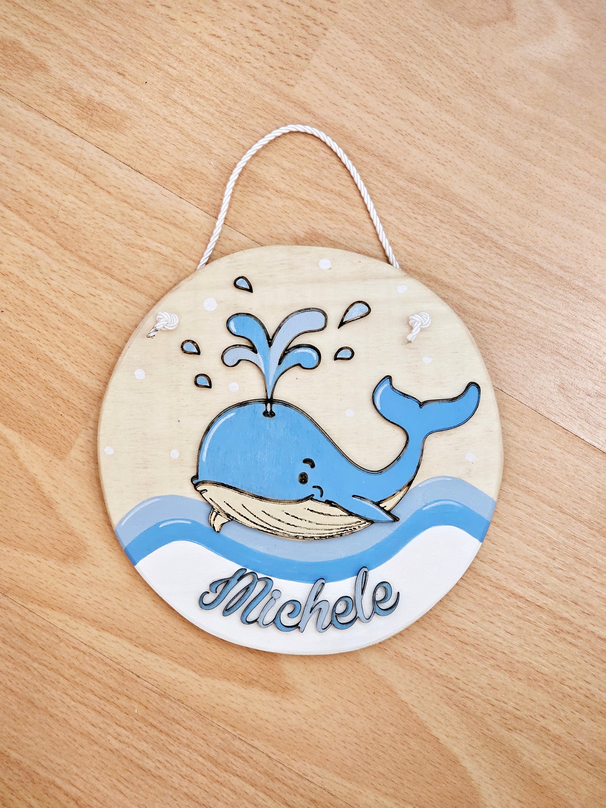 Targa tonda media "balena"