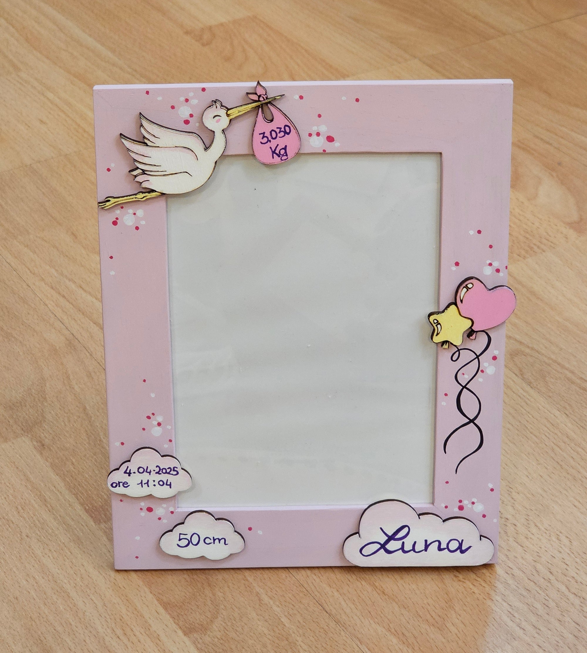 Cornice rosa "nascita"