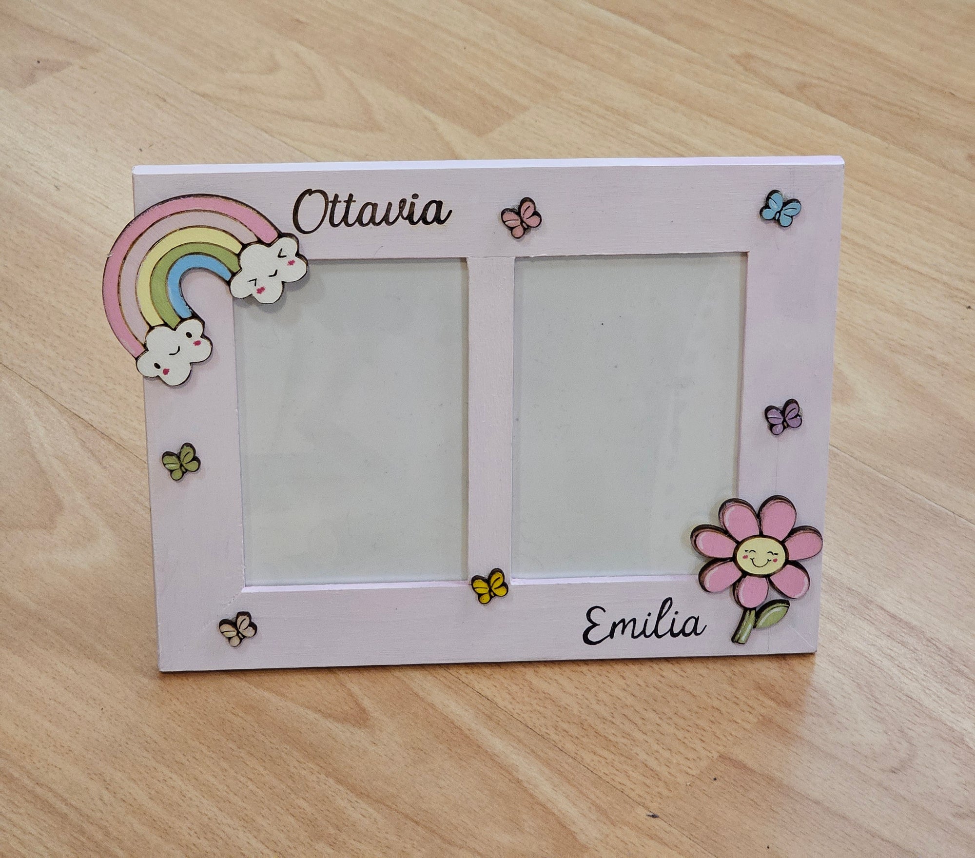 Cornice doppia foto "arcobaleno e fiore"