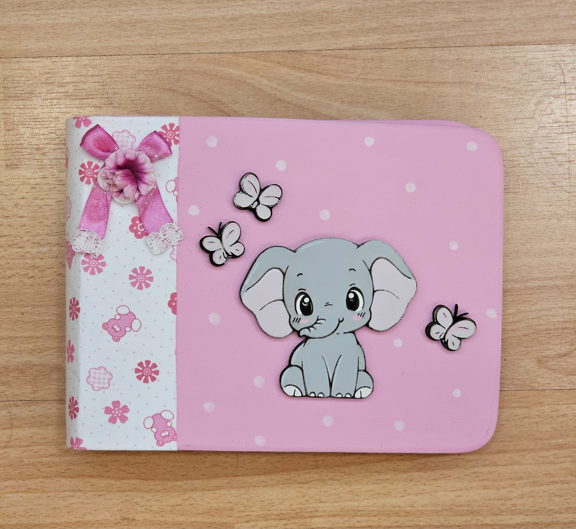 album piccolo "elefantino con farfalle "