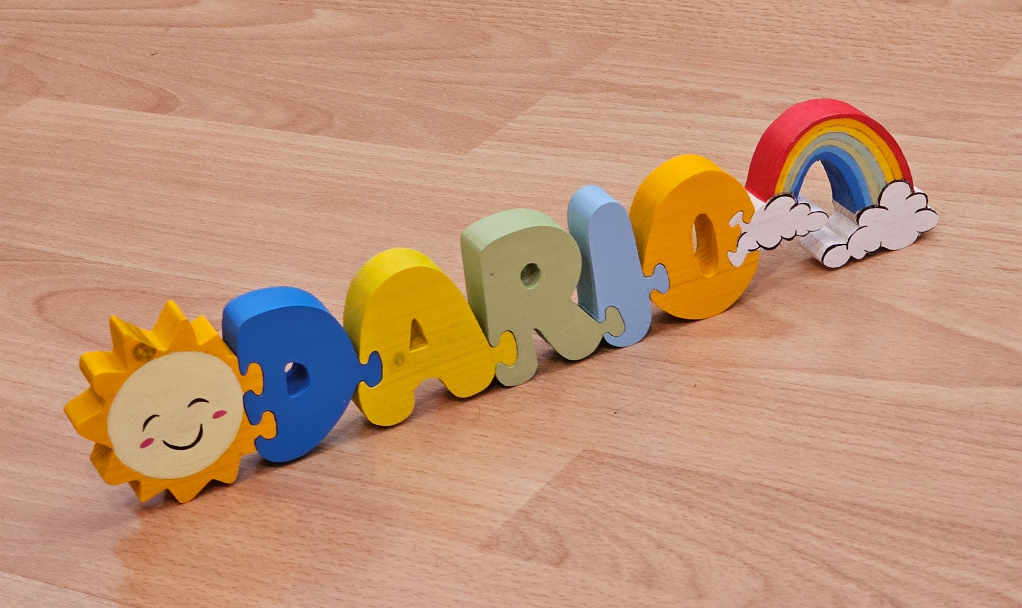 Nome puzzle " 5 lettere con 2 decori "