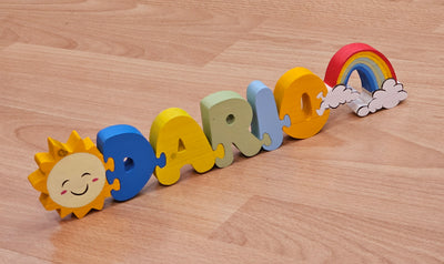 Nome puzzle " 5 lettere con 2 decori "