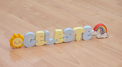 Nome puzzle " 7 lettere con 2 decori"