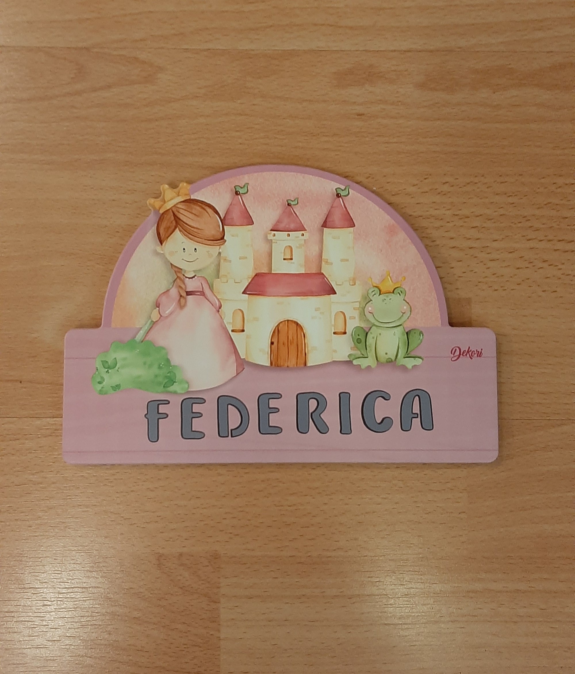 Targhetta "principessa e ranocchio"