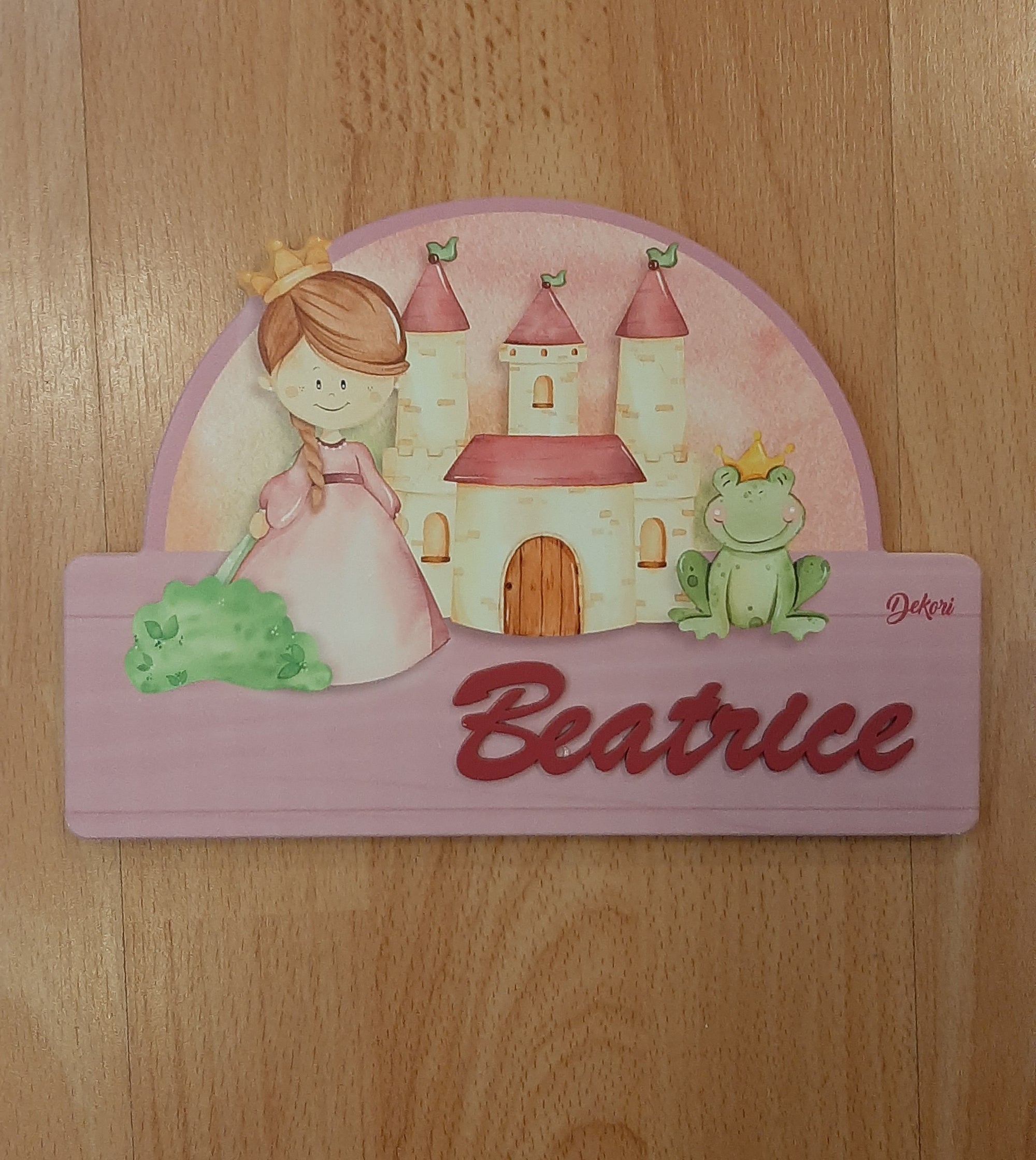 Targhetta "principessa e ranocchio"