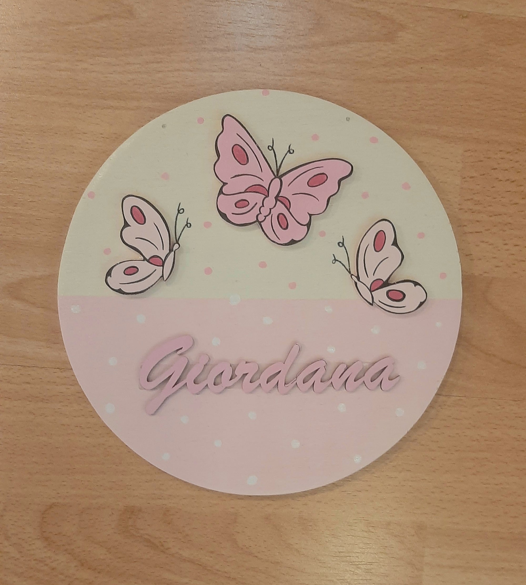 Targa tonda media "farfalle"