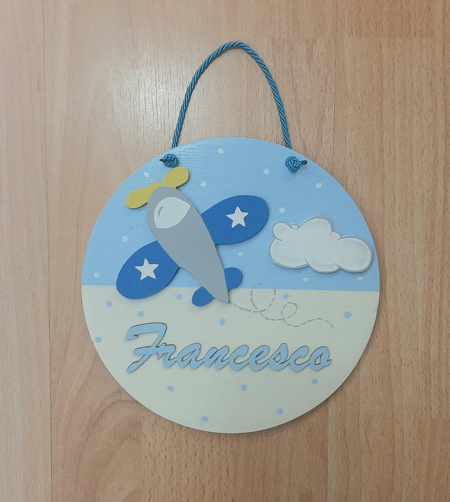 Targa tonda media "aeroplanino"