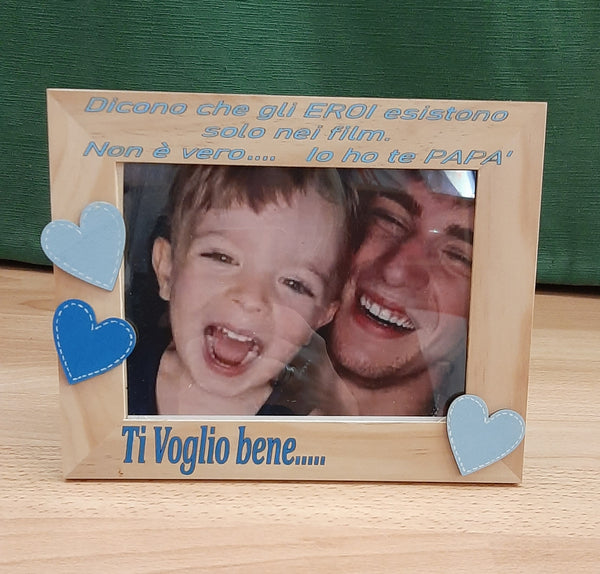 Cornice portafoto Papà - Sei il migliore! Quadro in legno con incisione personalizzata nel formato 13 x 18 cm - Italia