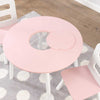 tavolino tondo bianco e rosa