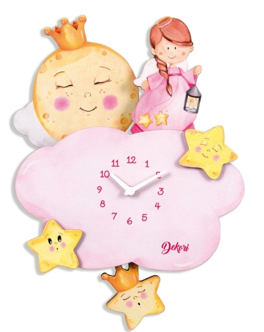 Orologio 3D angelo rosa