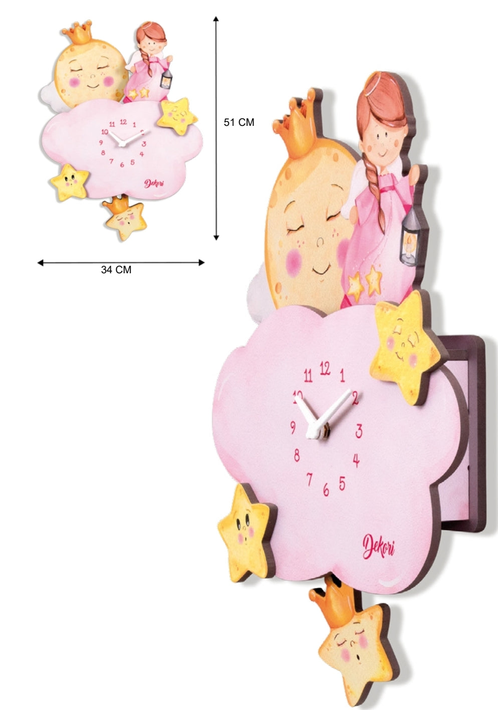 Orologio 3D angelo rosa