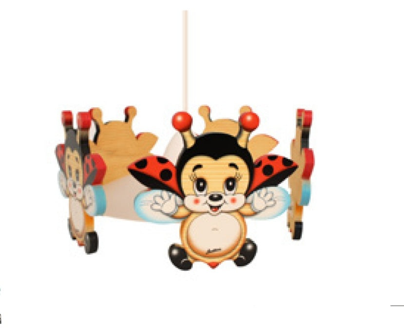 Lampadario coccinella ali aperte