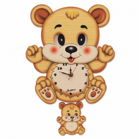 orologio pendolo con movimento occhi orso