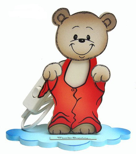 lumetto orsetto salopette rossa